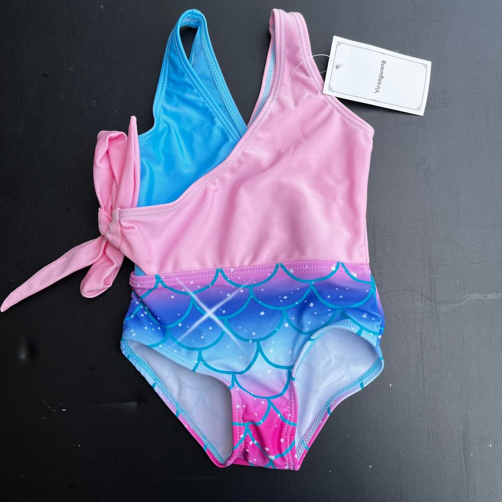 Baby One Piece Pink Blue Mermaid Swimsuit New